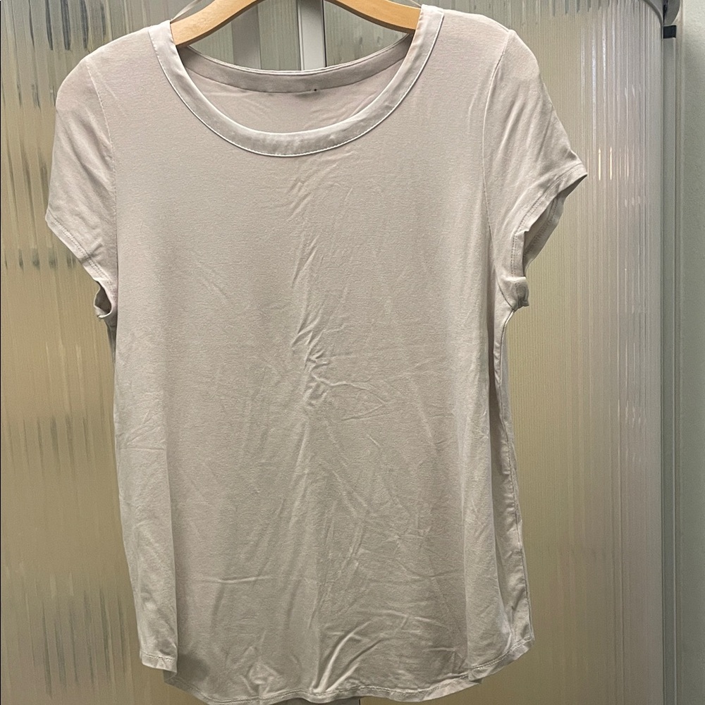 Satin trimmed tan Women's Top